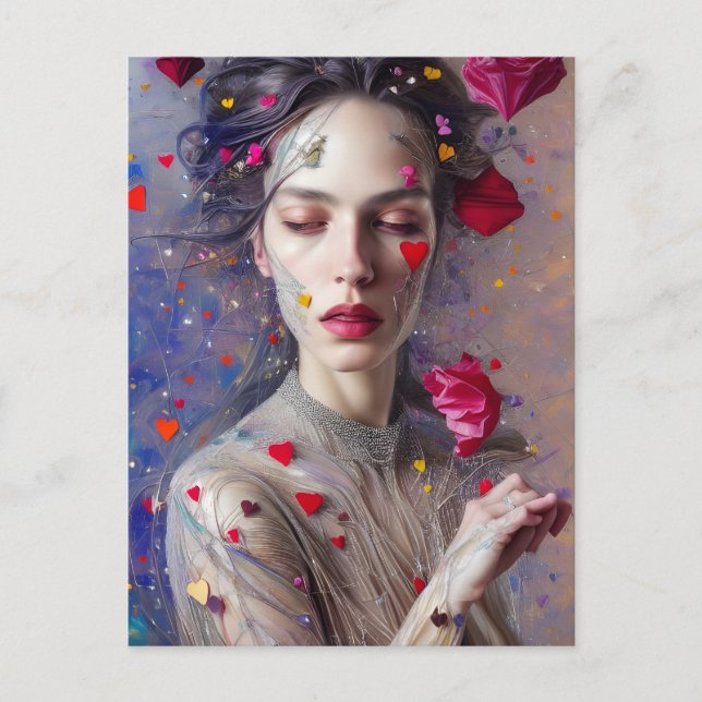 Vacker Valentine Goddes Postcard Vykort (Framsida)