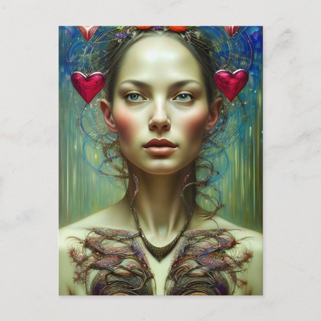 Vacker Valentine Goddes Postcard Vykort (Framsida)