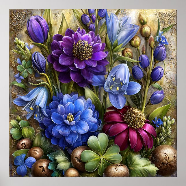 Vacker vårblommor Väggkonst 14 (Framsidan)