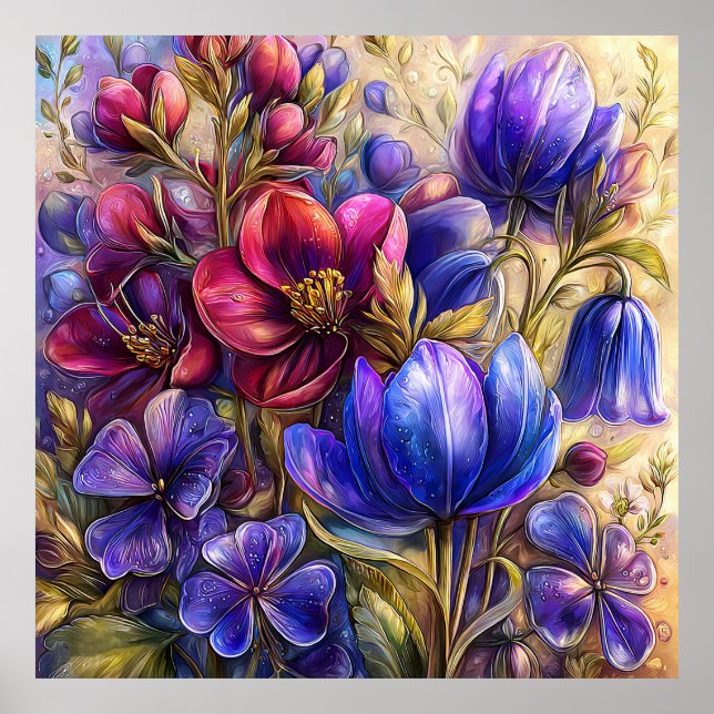 Vacker vårblommor Väggkonst 17 (Framsidan)
