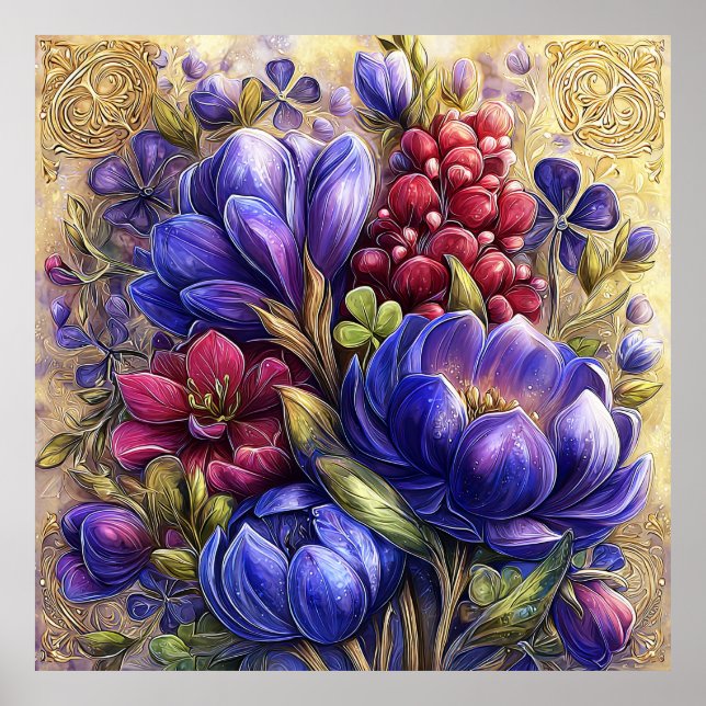 Vacker vårblommor Väggkonst 18 (Framsidan)