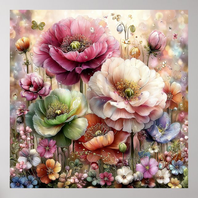 Vacker vårblommor Väggkonst 3a (Framsidan)