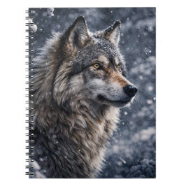 Vacker varg i snöjournal anteckningsbok
