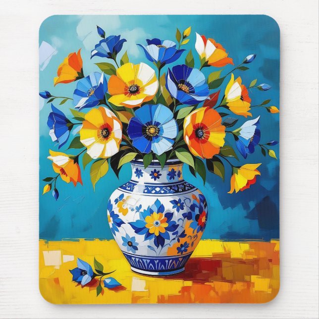 Vacker vas med blommor musmatta (Framsidan)