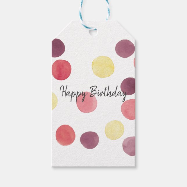 Vacker vattenfärg cirkel presentkort anpassningsba presentetikett (Framsidan)