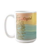 Vacker vattenfärg Solnedgång över Flödad Vatten