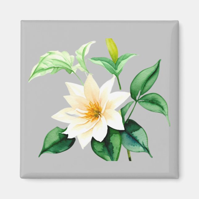 Vacker vattenfärgblomma magnet (Framsidan)