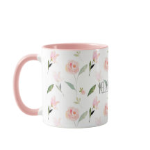 Vacker vattenfärgsBlommigt  Rosa