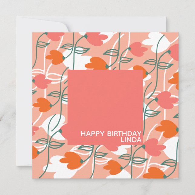 Vacker växt floral handritad illustration kort (Framsida)