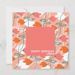 Vacker växt floral handritad illustration kort