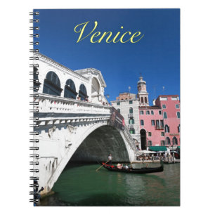 Vacker Venedig, Rialto Bridge Anteckningsbok Med Spiral
