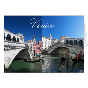 Vacker Venedig, Rialto Bridge Hälsningskort