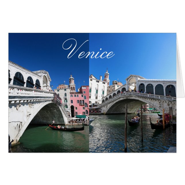 Vacker Venedig, Rialto Bridge Hälsningskort (Framsidan Horizontal)