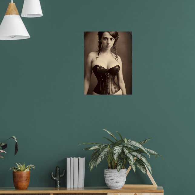 Vacker Victorian Corset Woman Poster (Vardagsrum 1)