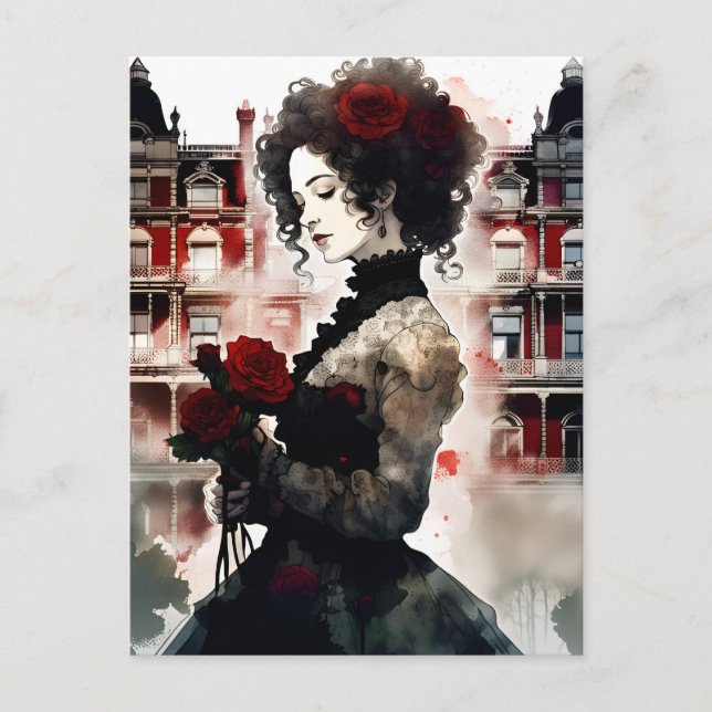 Vacker Victorian Woman Vykort (Framsida)