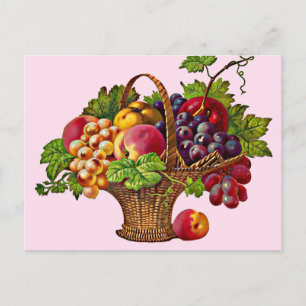 vacker Victoriansk frukt basket Vykort