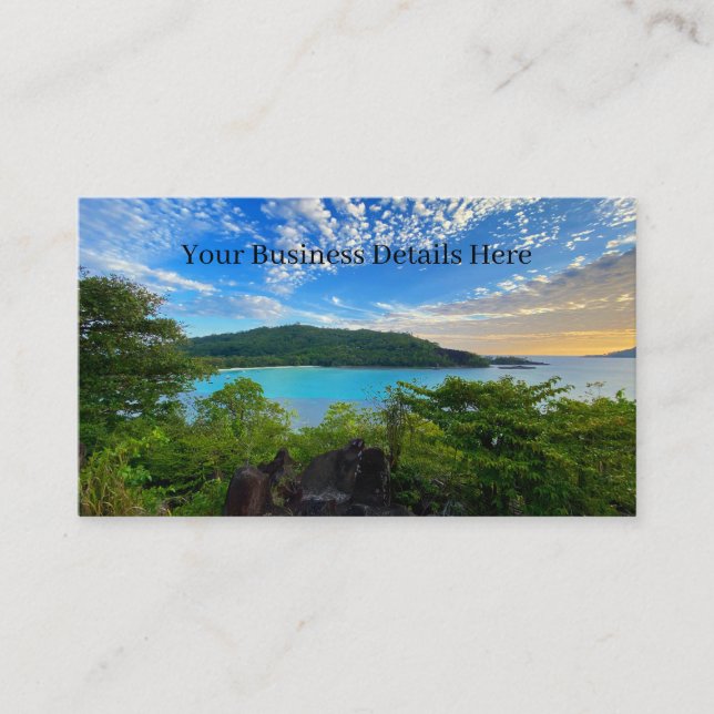 Vacker View Scenia Tropical Seychelles Island Visitkort (Framsida)