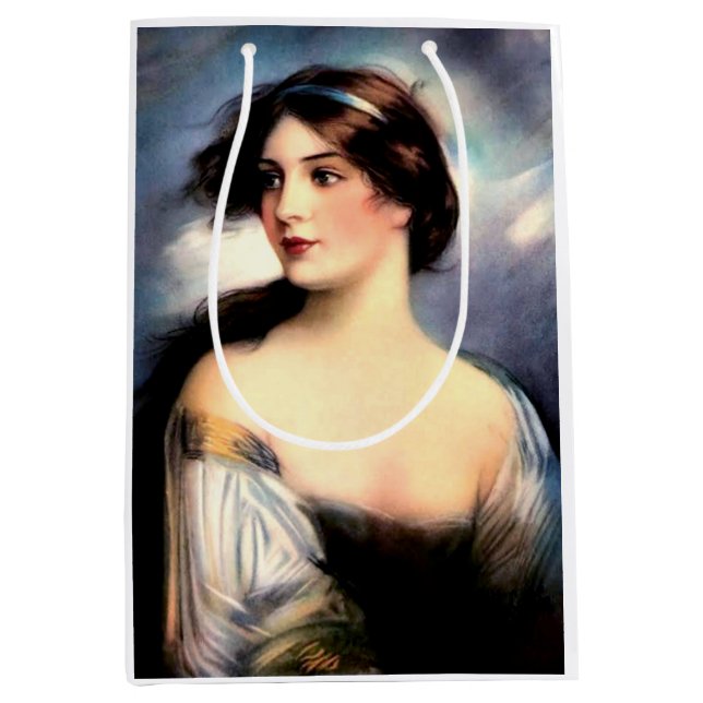 vacker viktoriansk kvinna som blåsts av vind (Framsidan)