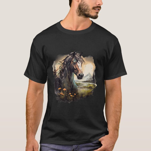 vacker vild för häst Idea Kreativ inspiration Gra T Shirt (Framsida)