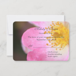 Vacker vild rosa rosblomma bröllop RSVP-kort OSA Kort
