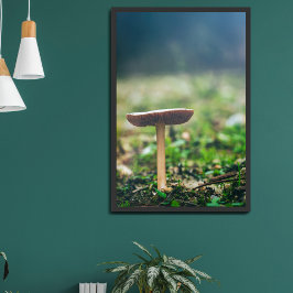Vacker vild svamp i en höstfält poster