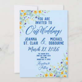 Vacker vildblomma Blå blomsterprakt Inbjudningar