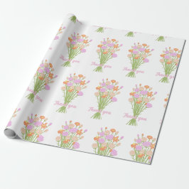 Vacker vildblomma Pastell Bröllopsdusch Tack Presentpapper
