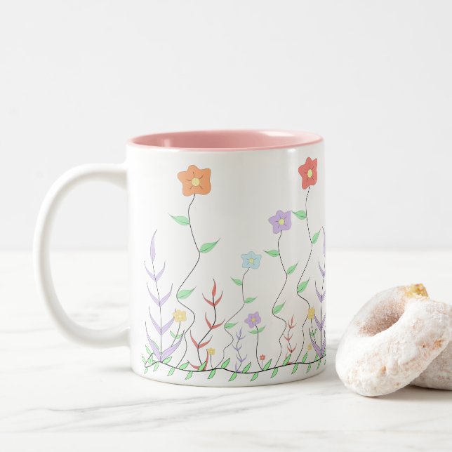Vacker Vildblommor Mugg (Med munk)