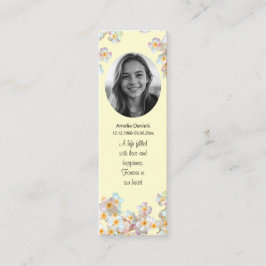 Vacker vildblomsfotofuneral minibokmärke kort