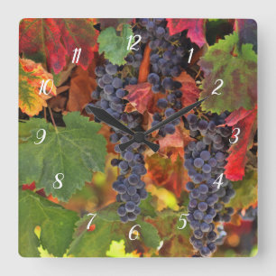 Vacker Vin Land Clock Fyrkantig Klocka