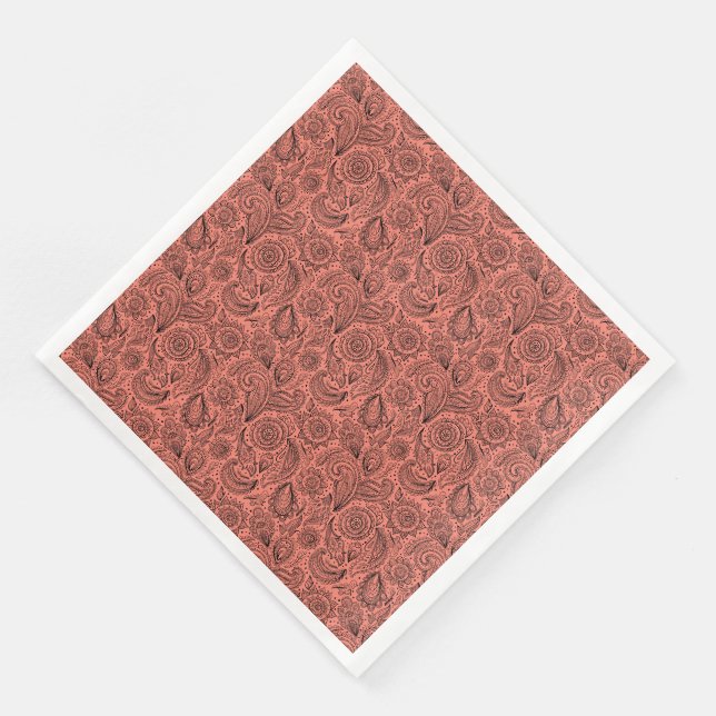Vacker vintage blommig paisley-mönster pappersservett (Hörn)