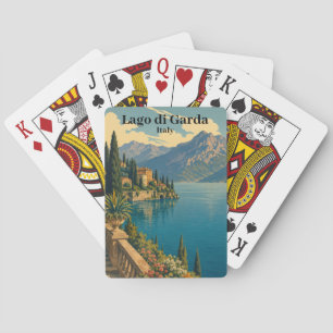 Vacker Vintage Lago di Garda Italien Italiensk sjö Casinokort