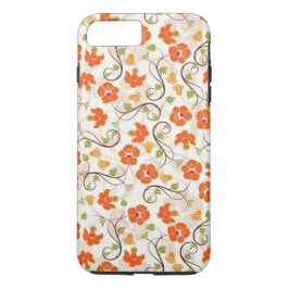 vacker vintage orange blommigt fodral