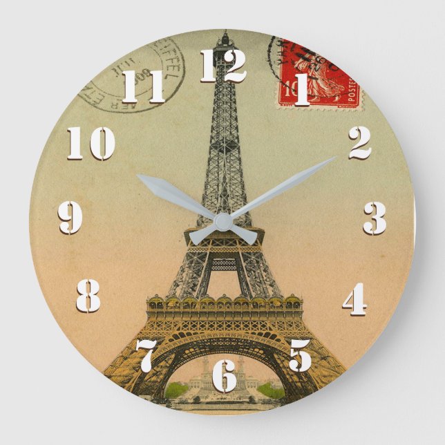 Vacker Vintage Paris Konst Stor Klocka (Framsida)