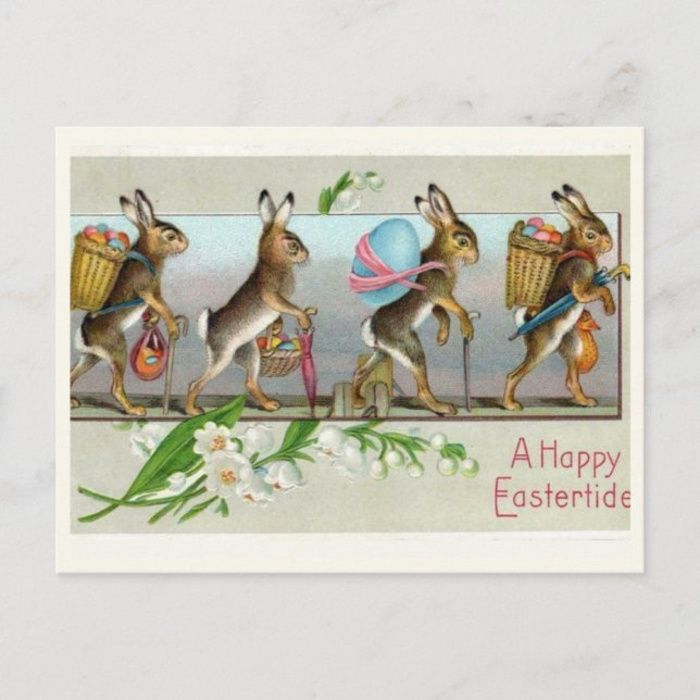 Vacker Vintage Påsk Vykort (Framsida)