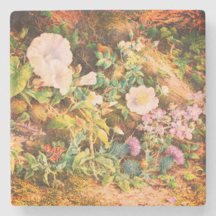 Vacker vintage petunior blommor blomsterkonst stenunderlägg