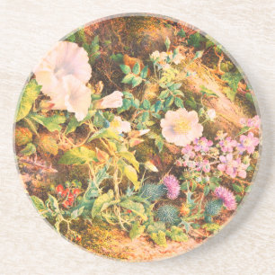 Vacker vintage petunior blommor blomsterkonst underlägg