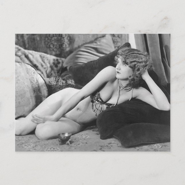 Vacker ! Vintage pin up flicka vykort (Framsida)