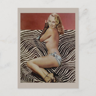 Vacker vintage pinup-flicka postkort vykort