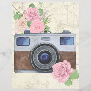 Vacker vintage resekamera scrapbooking