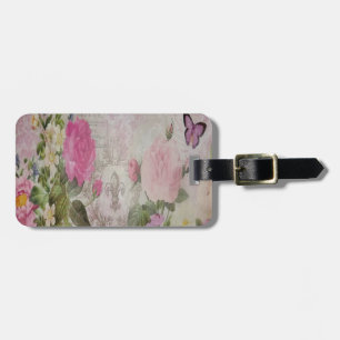Vacker vintage ro butterfly fleur de lis bagagebricka