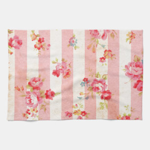 Vacker vintage ro och andra blommor kökshandduk