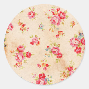 Vacker vintage ro och andra blommor runt klistermärke