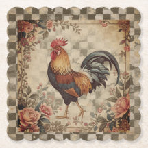 Vacker vintage tupp och blommor mönster