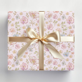 Vacker vintageblomma blommönster presentpapper