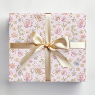 Vacker vintageblomma blommönster presentpapper