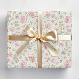 Vacker vintageblomma blommönster presentpapper