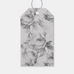 Vacker vintageblomma presentetikett