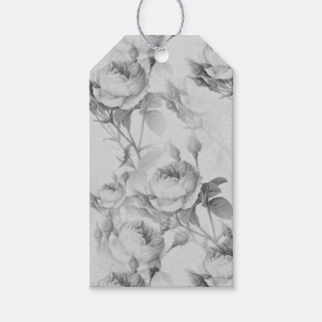 Vacker vintageblomma presentetikett (Framsidan)