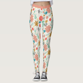 Vacker vintageblommig mönster blomsterdesign yoga leggings